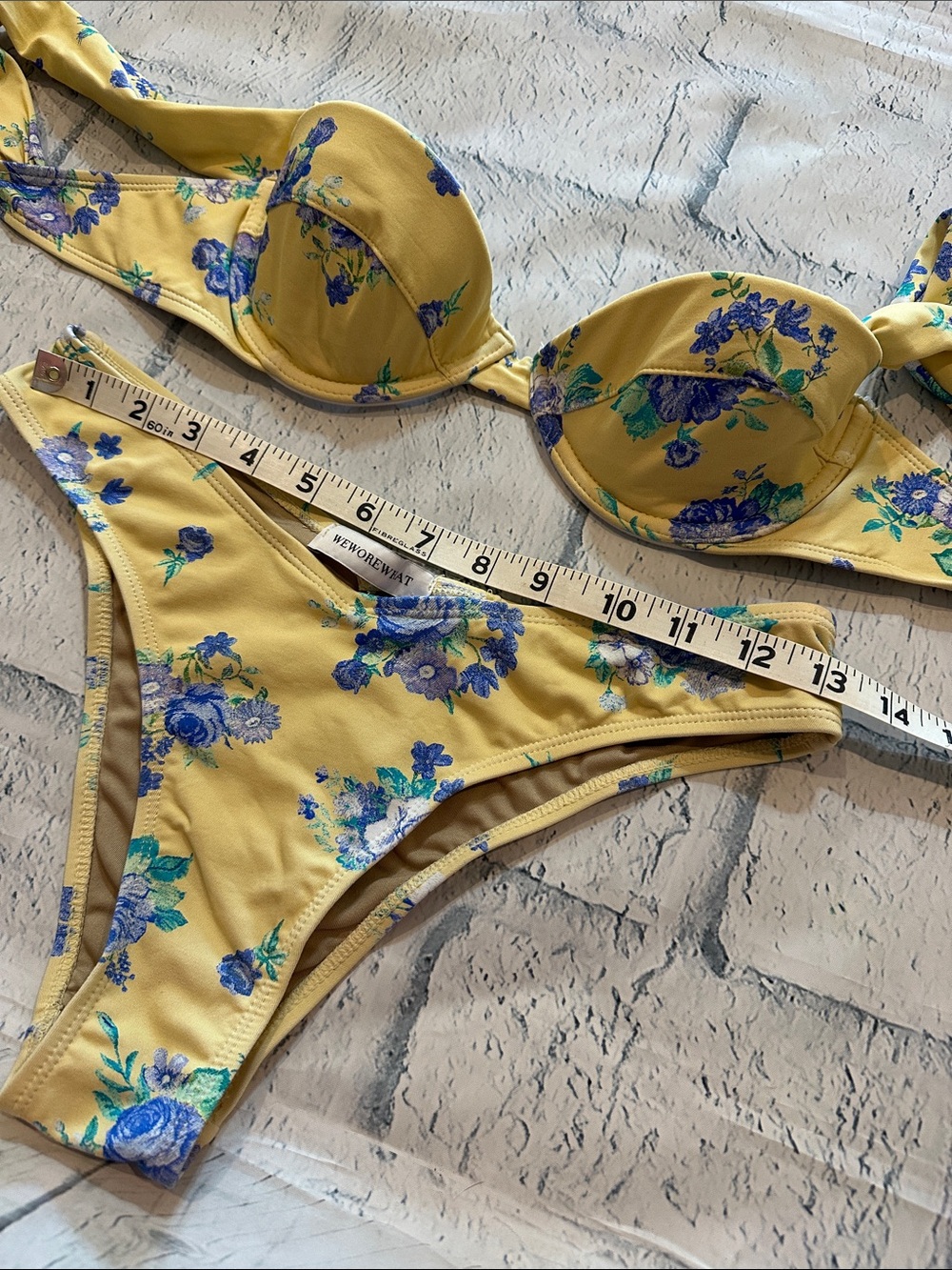 Yellow Floral Underwire Bikini Set - Picture 5 of 9